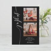Joyful Kerstkalligraphy Script Photo Afbeelding Feestdagenkaart (Staand voorkant)