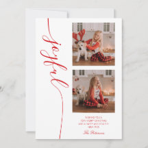 Joyful Kerstkalligraphy Script Photo Afbeelding