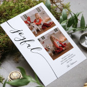 Joyful Kerstkalligraphy Script Photo Afbeelding Feestdagenkaart