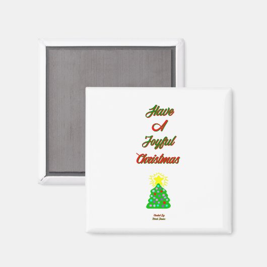 Joyful Kerstmis 2-inch Square Magnet (Voorkant / Achterkant)