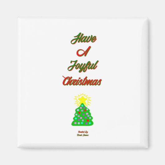 Joyful Kerstmis 2-inch Square Magnet (Voorkant)