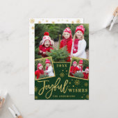 Joyful Kerstmis 3 PHOTO Holiday Greep Kaart (Voorkant / Achterkant in situ)