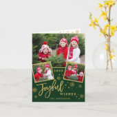 Joyful Kerstmis 3 PHOTO Holiday Greeting Holder Kaart (Gele Bloem)