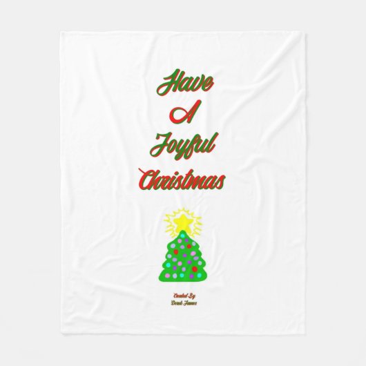 Joyful Kerstmis Medium Fleece Blanket Deken (Voorkant)