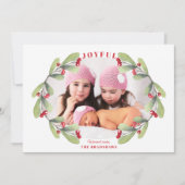 Joyful Kerstmis Mistletoe Foto Feestdagenkaart (Voorkant)