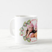 Joyful Kerstmis Mistletoe Holiday Foto Koffiemok (Voorkant links)