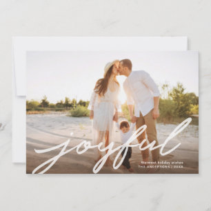 Joyful Kerstmis Modern Handgeschreven Manuscript F Feestdagenkaart