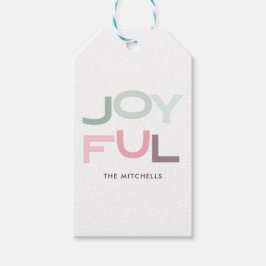JOYFUL Kerstmis Pastel gepersonaliseerd Cadeaulabel