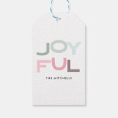 JOYFUL Kerstmis Pastel gepersonaliseerd Cadeaulabel (Achterkant)