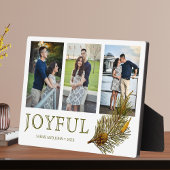 Joyful Kerstmis Rustic Pine Sprig Foto Collage Fotoplaat
