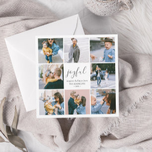 Joyful Kerstmis Script Eenvoudige fotocollage Feestdagenkaart