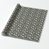 Joyful Kerstmisthema wrap Cadeaupapier (Uitgerold)