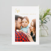Joyful Kerstscript - Verticaal Single Photo Gold Folie Feestdagenkaart (Staand Voorkant)