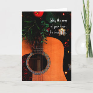 Joyful Kerstsong, Holiday Acoustic Guitar Feestdagen Kaart