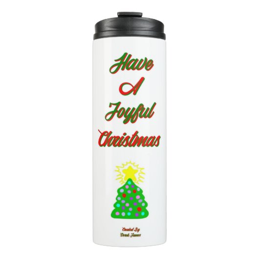 Joyful Kerstthermal Tumbler Thermosbeker (Voorkant)