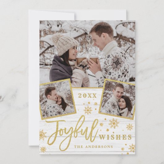 Joyful kerstwens 3 PHOTO Holiday Greep Kaart (Voorkant)