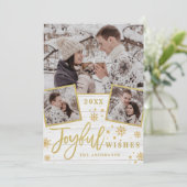 Joyful kerstwens 3 PHOTO Holiday Greep Kaart (Staand voorkant)