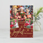 Joyful kerstwens 3 PHOTO Holiday Greep Kaart (Staand voorkant)