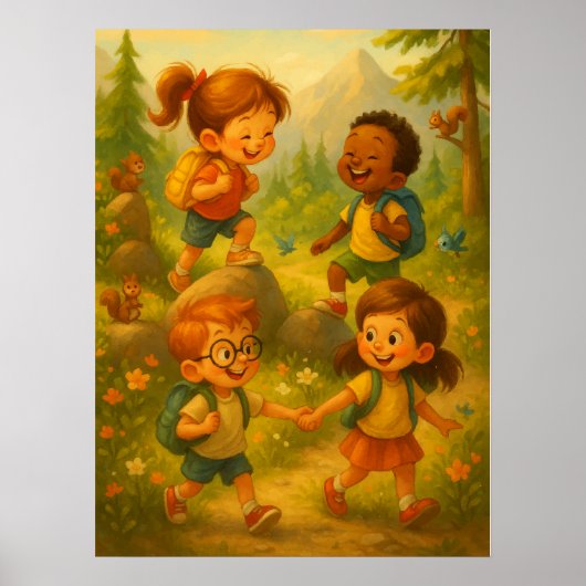 Joyful Kinder Wandelen - Classroom Adventure Poste Poster (Voorkant)