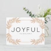 Joyful Leaves Paper Holiday Kaart (Staand voorkant)