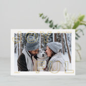 Joyful Letters Folie Holiday Card Folie Uitnodiging (Staand Voorkant)
