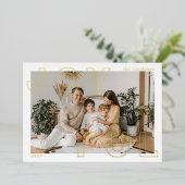 Joyful Letters Folie Holiday Card Folie Uitnodiging (Staand Voorkant)