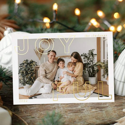 Joyful Letters Folie Holiday Card Folie Uitnodiging