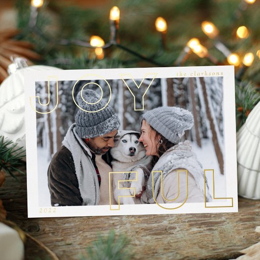 Joyful Letters Folie Holiday Card Folie Uitnodiging