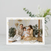 Joyful Letters Folie Holiday Card Uitnodiging (Staand Voorkant)