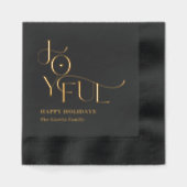 Joyful Life Holiday Party Folie Napkins Folie Servetten (Voorkant)