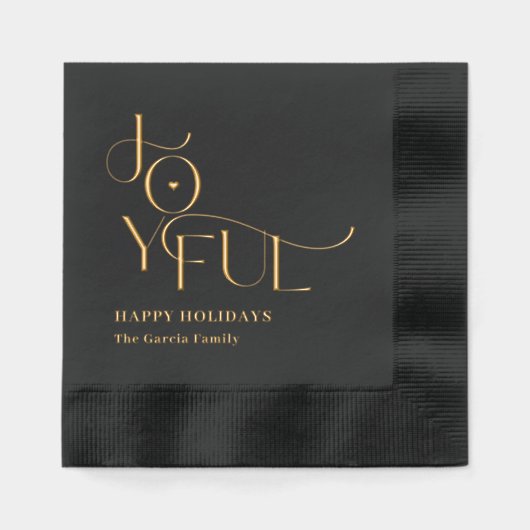 Joyful Life Holiday Party Folie Napkins Folie Servetten (Voorkant)