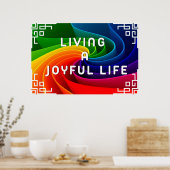 "Joyful Life" Positief Poster voor wandkunst (Keuken)