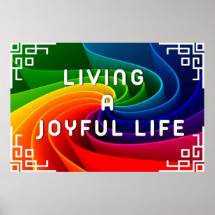 "Joyful Life" Positief Poster voor wandkunst