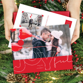 Joyful Lines Big Red Dot Modern Typografie Feestdagenkaart