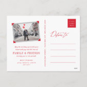 Joyful Lines Big Red Dot Modern Typografie Feestdagenkaart (Achterkant)