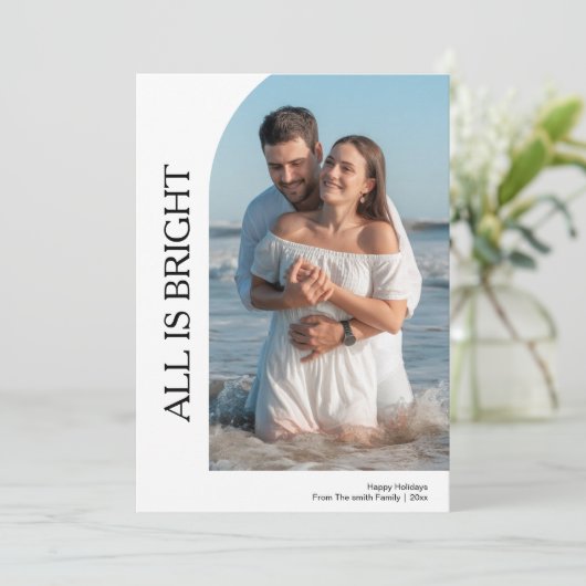 Joyful Love en Bright Couple Vakantie Seizoen Kaar Feestdagenkaart (Staand voorkant)