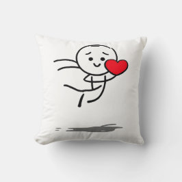 Joyful Love Stickman Heart Leap Graphic Tee Kussen