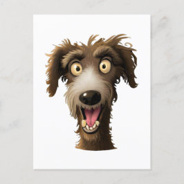 Joyful Lurcher - Cheeky Cartoon hond Briefkaart