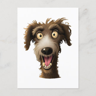 Joyful Lurcher - Cheeky Cartoon hond Briefkaart