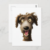 Joyful Lurcher - Cheeky Cartoon hond Briefkaart (Voorkant / Achterkant)