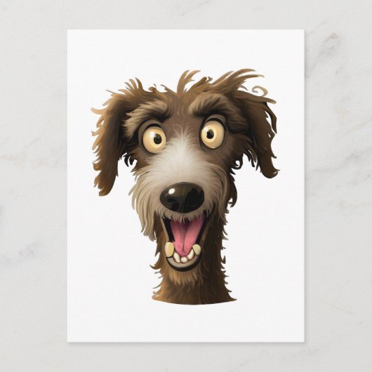Joyful Lurcher - Cheeky Cartoon hond Briefkaart (Voorkant)