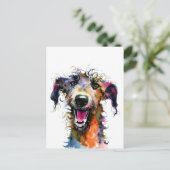Joyful Lurcher | Kleurenvormig lurkerontwerp | Hap Briefkaart (Staand voorkant)