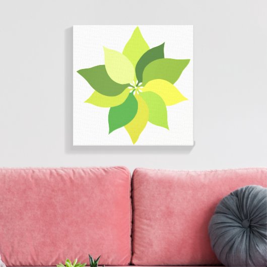 Joyful Lush Leaves. Canvas Afdruk (Insitu (Woonkamer))