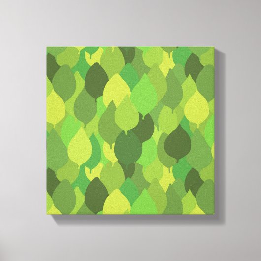 Joyful Lush Leaves - naadloos oppervlaktepatroon. Canvas Afdruk (Voorkant)