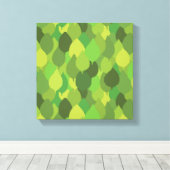 Joyful Lush Leaves - naadloos oppervlaktepatroon. Canvas Afdruk (Insitu (Houten vloer))