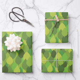 Joyful Lush Leaves - naadloos oppervlaktepatroon. Inpakpapier Vel
