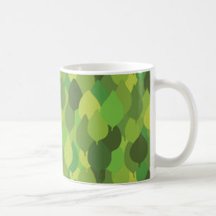 Joyful Lush Leaves - naadloos oppervlaktepatroon. Koffiemok