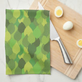 Joyful Lush Leaves - naadloos oppervlaktepatroon. Theedoek (Quarter Fold)