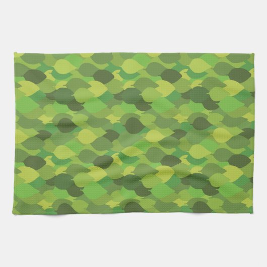 Joyful Lush Leaves - naadloos oppervlaktepatroon. Theedoek (Horizontaal)