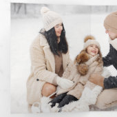 Joyful Manuscript met Sneeuwborstel 2 Foto Drieluik Kaart (Binnenzijde eerst)